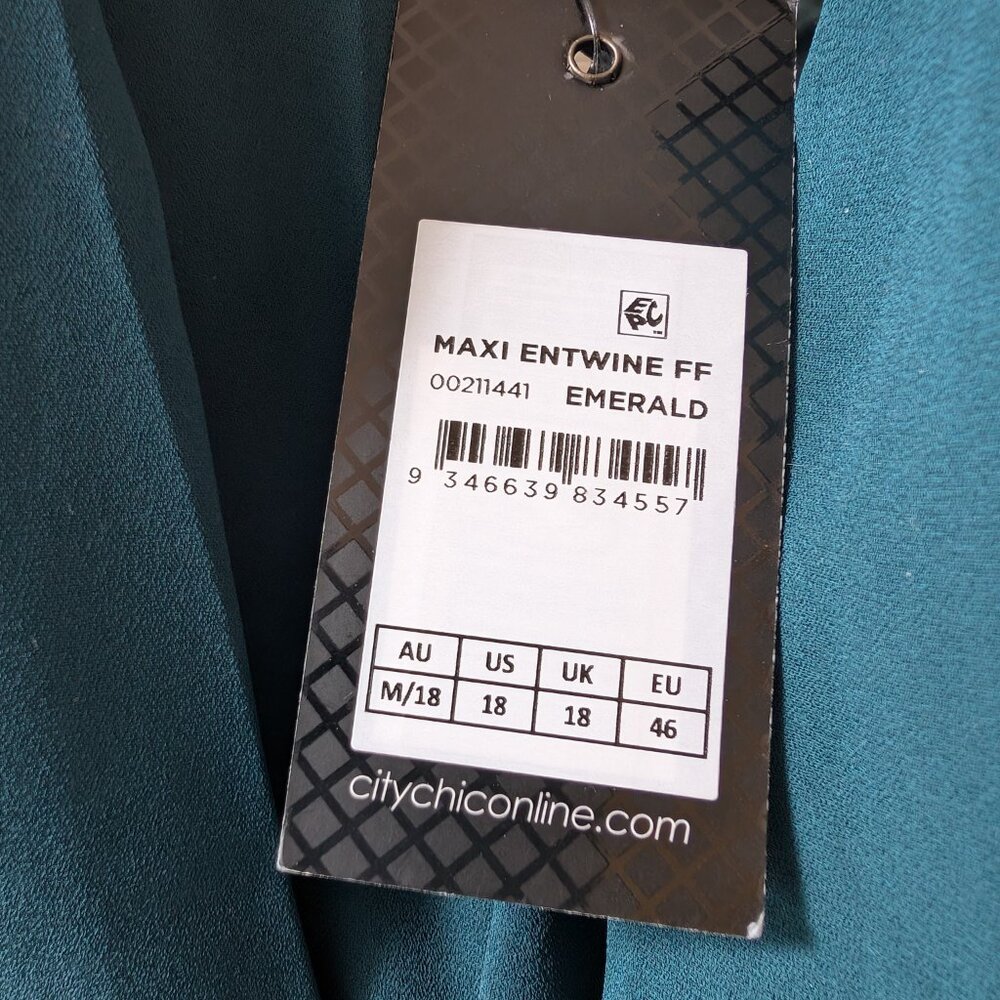 City Chic Entwine Maxi Dress - Emerald 18 NWT - Picture 7 of 8
